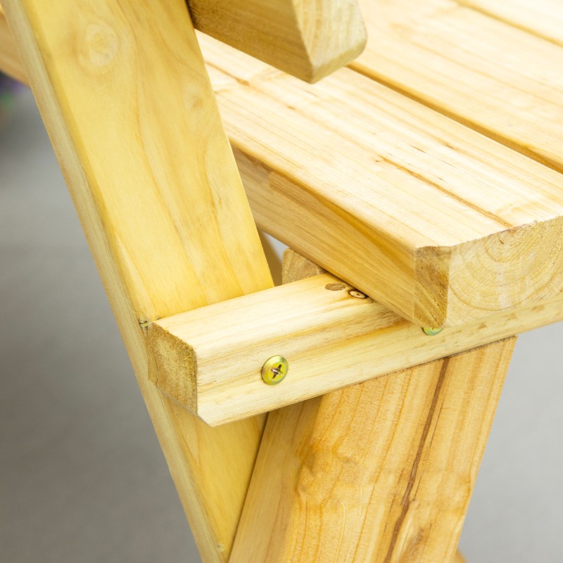 Kahden hengen puinen puutarhapenkki ulkokäyttöön 116 x 56 x 80 cm, kantavuus 220 kg, natur