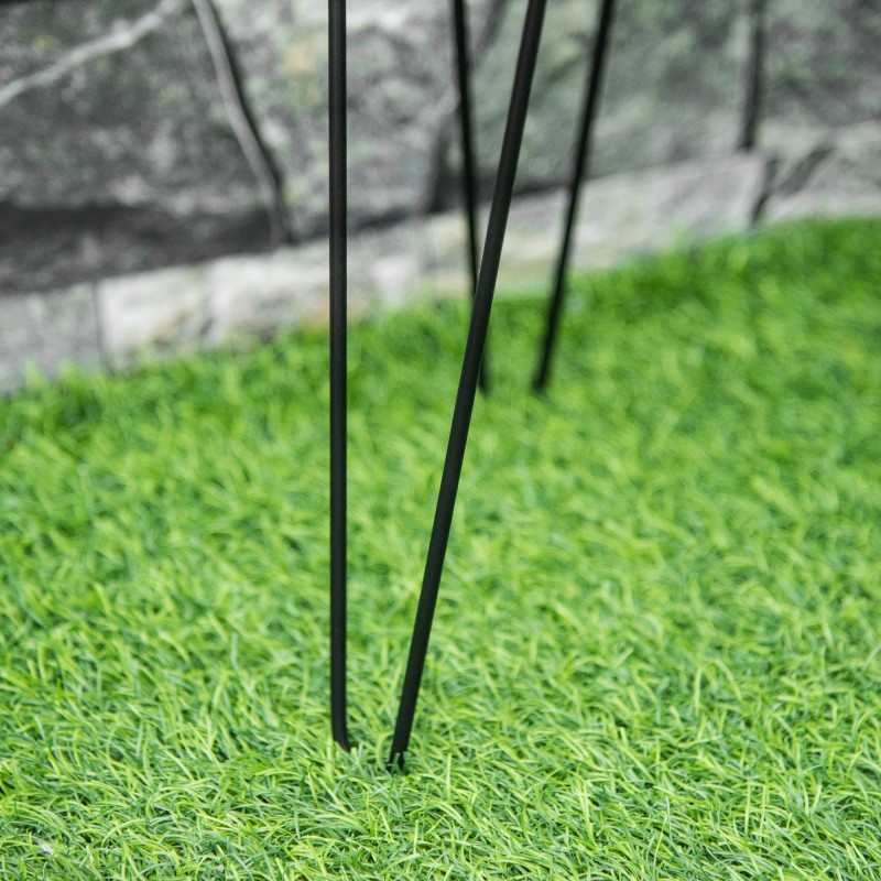 Kukkatelineet sisä- ja ulkokäyttöön, teräs, 3 kpl setti, ruukuille max 16 cm, musta