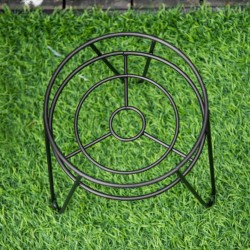 Kukkatelineet sisä- ja ulkokäyttöön, teräs, 3 kpl setti, ruukuille max 16 cm, musta