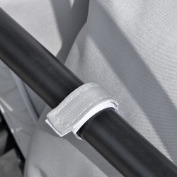 Puutarhakeinu 3 hengelle selkänojan laskutoiminnolla ja säädettävällä katoksella, metalli/polyesteri, harmaa