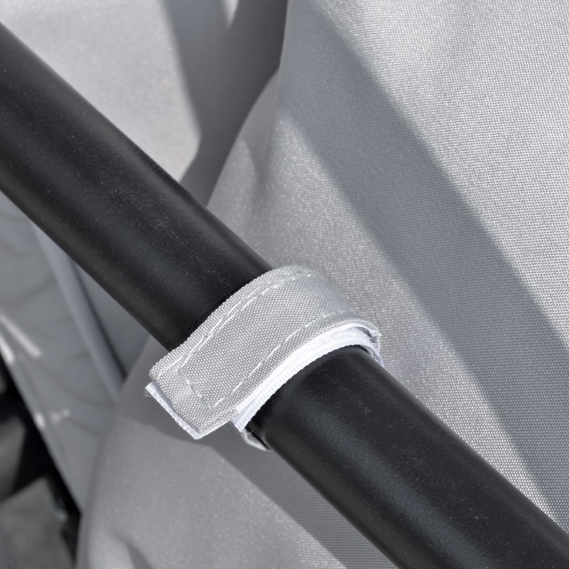 Puutarhakeinu 3 hengelle selkänojan laskutoiminnolla ja säädettävällä katoksella, metalli/polyesteri, harmaa