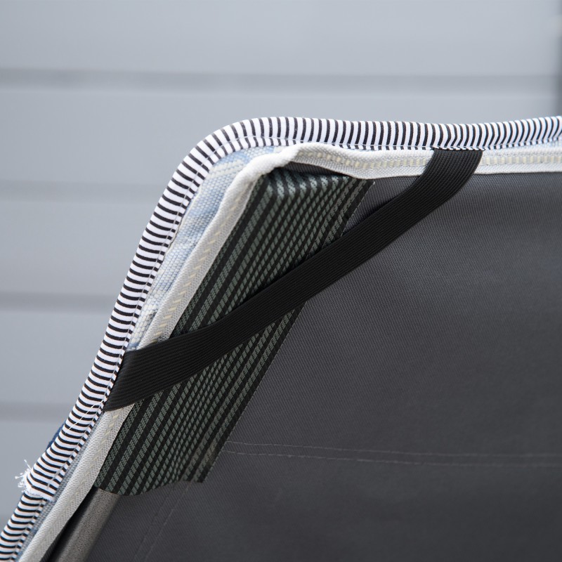 Taitettava retkisänky teräsrunko 188 x 64,5 x 53 cm maks 150 kg tummansininen/harmaa