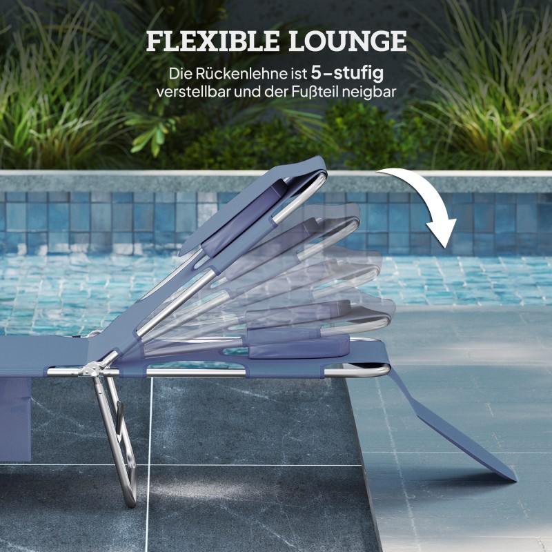 Taitettava ulkolepotuoli kasvoaukolla, oxford-kangas ja teräs, harmaa