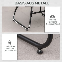 Rottinkityylinen lepotuoli ja jalkarahi ulkokäyttöön, metalli- ja PE-punos, paksut pehmusteet, harmaa