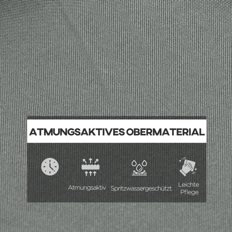 Aurinkotuolin pehmuste polyesteri 196 x 55 x 8 cm tummanharmaa