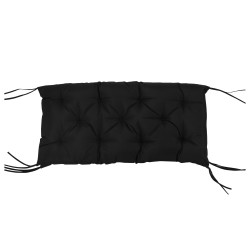 Penkkipehmuste puutarhapenkkiin 3-istuttava 100x98x8 cm polyesteri musta