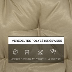 Puutarhapenkki istuinpehmuste 3:lle, polyesteri vaahtotäyte 150x98x8 cm, khaki