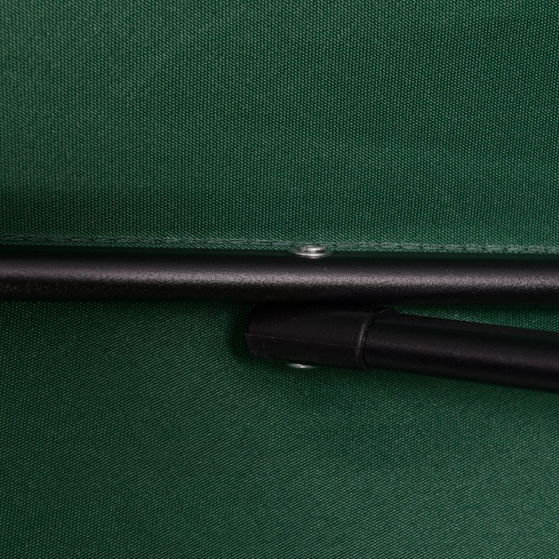 Parveke‑ ja puutarhavarjo Ø196 cm alumiinirungolla, kuusikulmainen, vihreä