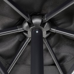 Aurinkovarjo ulkokäyttöön Ø196 cm kuusikulmainen alumiinirunko musta