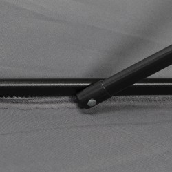 Parvekkeelle ja puutarhaan sopiva kuusikulmainen aurinkovarjo Ø196 cm, alumiinirunko, tummanharmaa