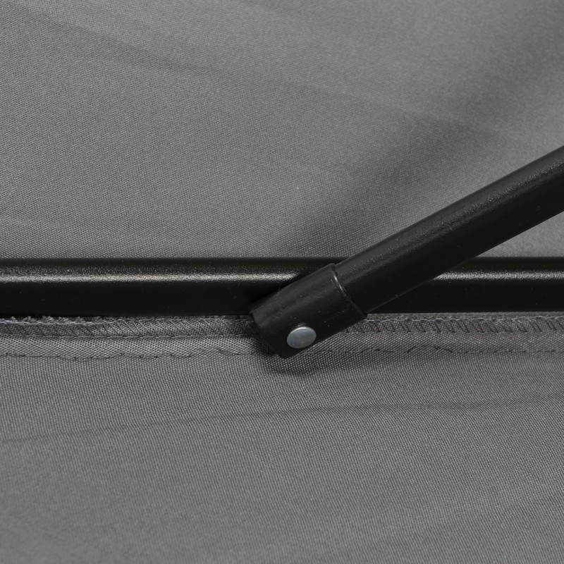 Parvekkeelle ja puutarhaan sopiva kuusikulmainen aurinkovarjo Ø196 cm, alumiinirunko, tummanharmaa