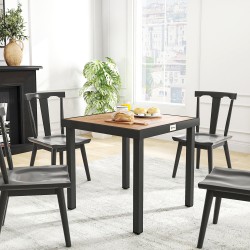 Ulkopöytä 4 hengelle alumiinirunko ja muovikansi 78 x 78 x 74 cm musta/natural