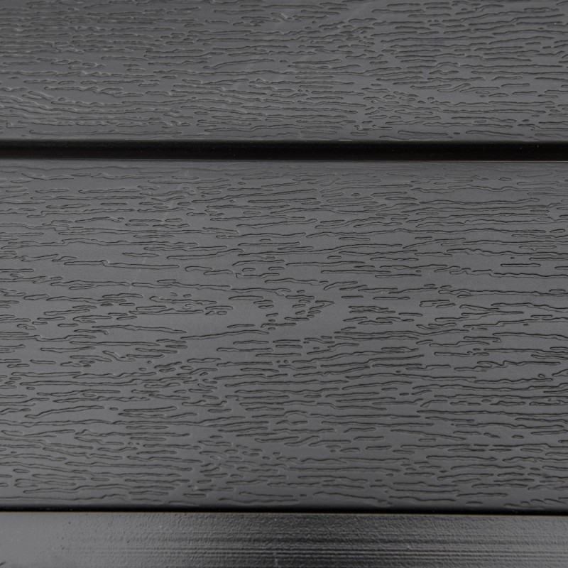 Ulkopöytä 4 hengelle, alumiinirunko ja muovisäleet, 78 x 78 x 74 cm, musta