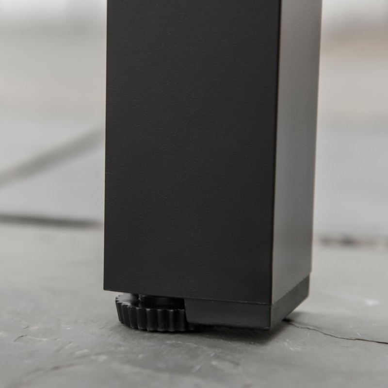 Ulkoruokapöytä 6 hengelle alumiini ja muovi 140 x 90 x 74 cm musta