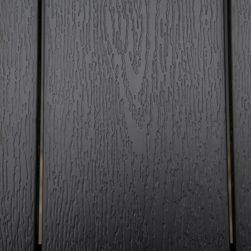 Ulkoruokapöytä 6 hengelle alumiini ja muovi 140 x 90 x 74 cm musta