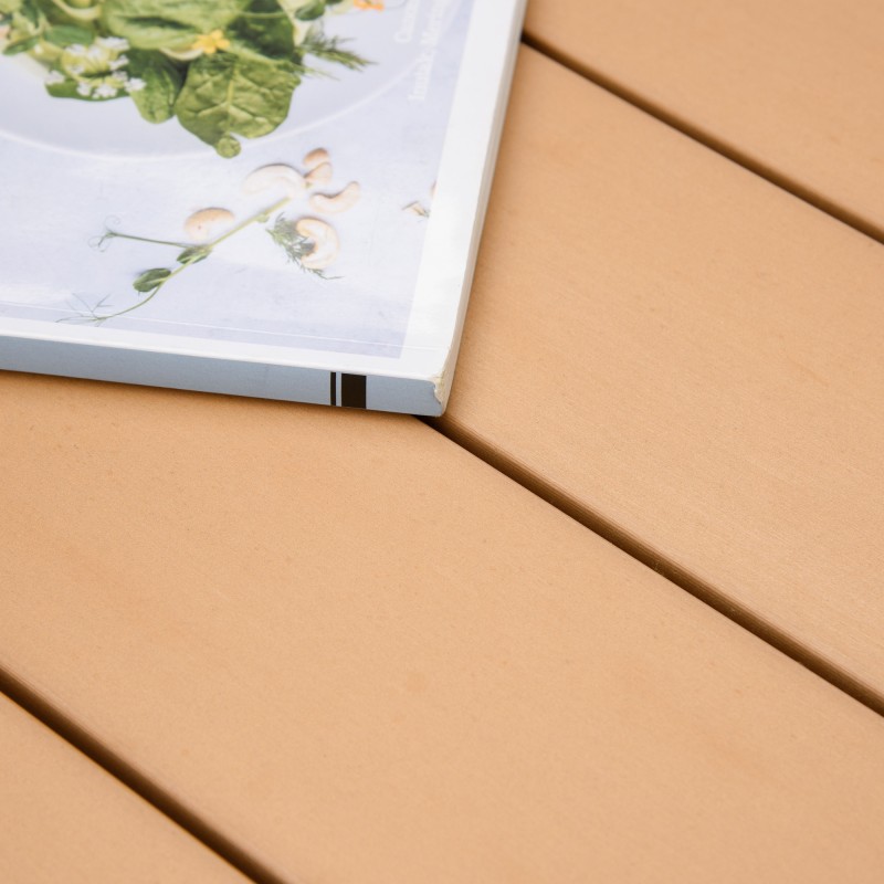 Ulkopöytä 6 hengelle alumiinirunko ja muovikansi 140 x 90 x 74 cm luonnon sävy/musta