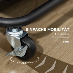 Säilytyskärry 3 tasoa koukuilla ja ripustuskoteloilla, teräs ja muovi, musta