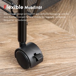 Kapea keittiövaunu 5 metallikorilla, koukut ja pyörät, teräs/muovi, 45x26,5x106 cm, valkoinen