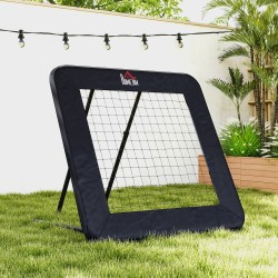 Jalkapallon rebounder - säädettävä harjoitteluseinä, metalli/PE, 128 x 118 cm, musta