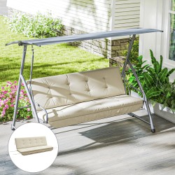 Keinupenkin pehmustesetti ulkokäyttöön, polyesteri, 170 x 100 x 8 cm, beige