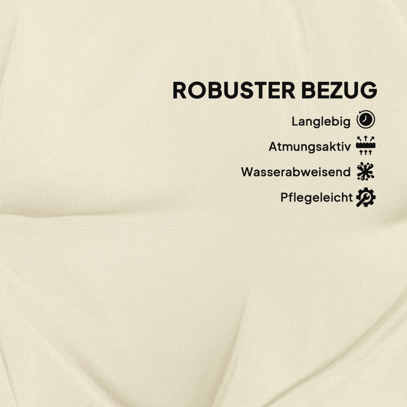 Keinupenkin pehmustesetti ulkokäyttöön, polyesteri, 170 x 100 x 8 cm, beige