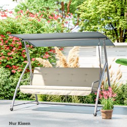 Keinupenkin pehmustesetti ulkokäyttöön, polyesteri, 170 x 100 x 8 cm, beige