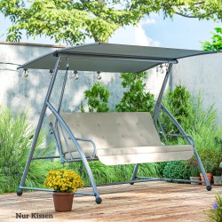 Keinupenkin pehmustesetti ulkokäyttöön, polyesteri, 170 x 100 x 8 cm, beige