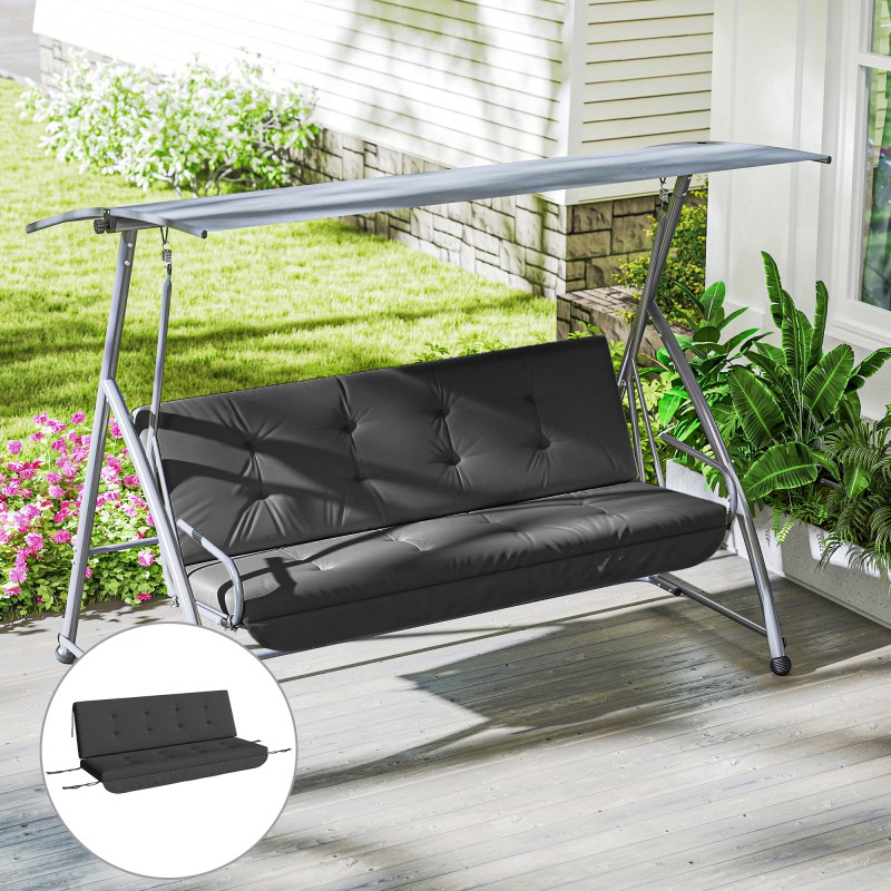 Puutarhakeinun istuinpehmuste ulkokäyttöön polyesteri 170 x 100 x 8 cm tummanharmaa