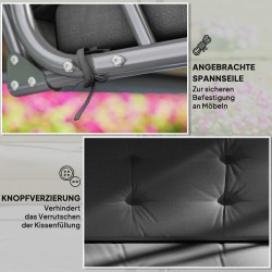 Puutarhakeinun istuinpehmuste ulkokäyttöön polyesteri 170 x 100 x 8 cm tummanharmaa