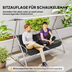 Puutarhakeinun istuinpehmuste ulkokäyttöön polyesteri 170 x 100 x 8 cm tummanharmaa