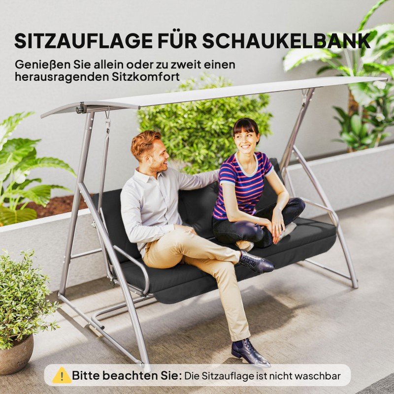 Puutarhakeinun istuinpehmuste ulkokäyttöön polyesteri 170 x 100 x 8 cm tummanharmaa