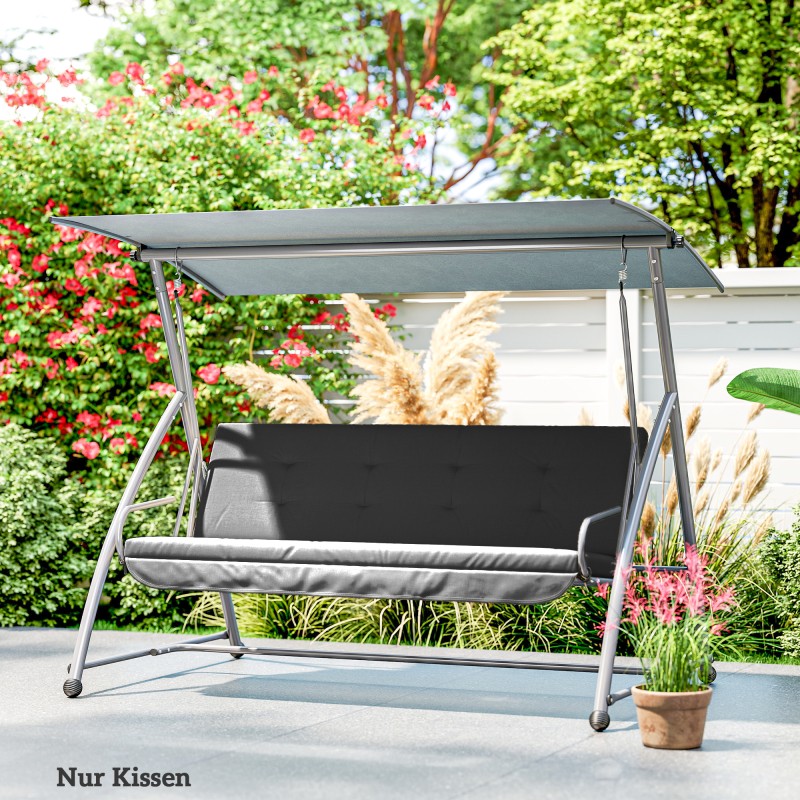 Puutarhakeinun istuinpehmuste ulkokäyttöön polyesteri 170 x 100 x 8 cm tummanharmaa