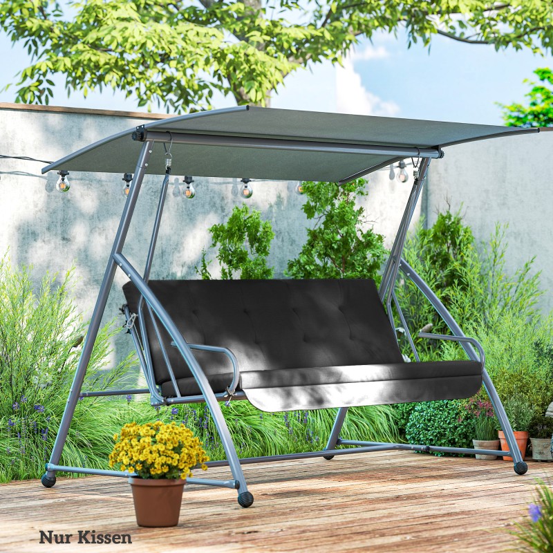 Puutarhakeinun istuinpehmuste ulkokäyttöön polyesteri 170 x 100 x 8 cm tummanharmaa