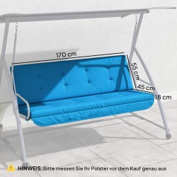 Pihakeinun pehmustesetti 170 cm, vedenkestävä polyesteri, sininen