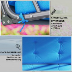 Pihakeinun pehmustesetti 170 cm, vedenkestävä polyesteri, sininen