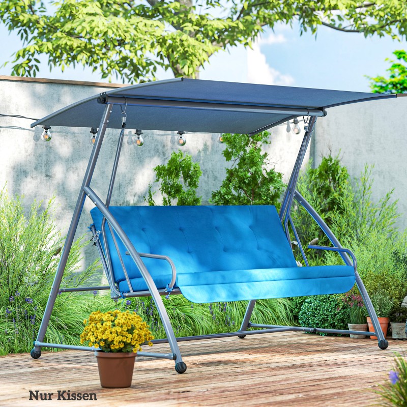 Pihakeinun pehmustesetti 170 cm, vedenkestävä polyesteri, sininen