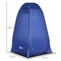 Pop up suihku- ja wc-teltta camping pukeutumisteltta polyesteri 126 x 124 x 189 cm tummansininen