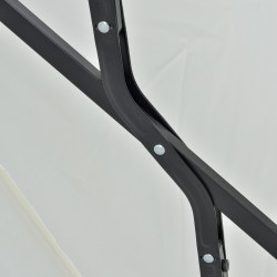 Puoliympyrän muotoinen terassivarjo jalustalla 190 x 200 cm kermanvalkoinen