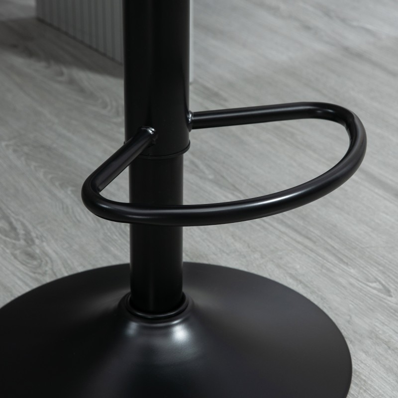 Baarituoli 2 kpl setti, retrodesign, keinonahka ja metalli, säädettävä korkeus 91–111 cm, ruskea