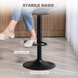 Baarituoli 2 kpl setti retrodesign, keinonahka, säädettävä korkeus 59–79 cm, tummanharmaa