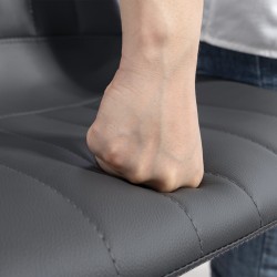 Baarituoli 2 kpl setti retrodesign, keinonahka, säädettävä korkeus 59–79 cm, tummanharmaa