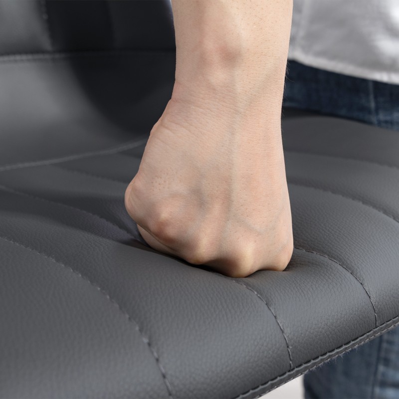 Baarituoli 2 kpl setti retrodesign, keinonahka, säädettävä korkeus 59–79 cm, tummanharmaa