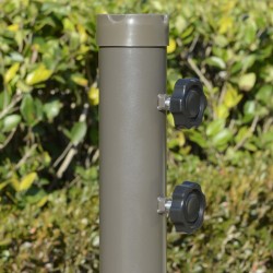 Sivuvarjo teräsrunko Ø2,67 x 2,45 m kaksikerroksinen kampimekanismi vaaleanharmaa