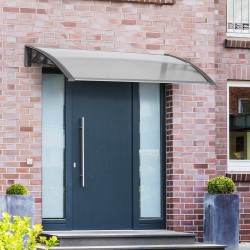 Ovikatos sisäänkäynnille polykarbonaattia ja alumiinia 110 x 60 x 18 cm harmaa