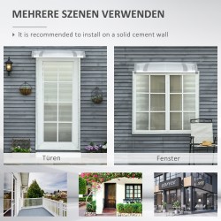 Ovikatos sisäänkäynnille polykarbonaattia ja alumiinia 110 x 60 x 18 cm harmaa