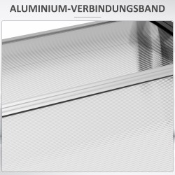 Ovikatos ulko-ovelle polykarbonaatti ja alumiini 200 x 96 x 27 cm musta / läpinäkyvä