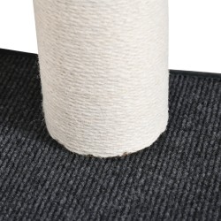 Seinään kiinnitettävä kissan kiipeily- ja raapimispuu 137 cm, MDF, juutti, vaaleanharmaa/beige