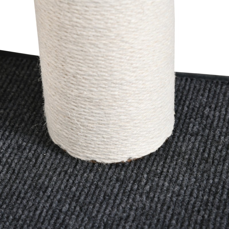 Seinään kiinnitettävä kissan kiipeily- ja raapimispuu 137 cm, MDF, juutti, vaaleanharmaa/beige