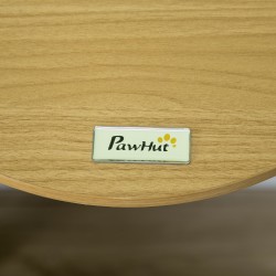 Seinään kiinnitettävä kissan lepotaso lastulevystä Ø34 x 10,5 cm tammi/kerma