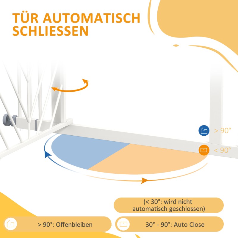 Koiraportti ja turvaportti terästä portaikkoihin ja oviaukkoihin 74–100 x 76 cm valkoinen